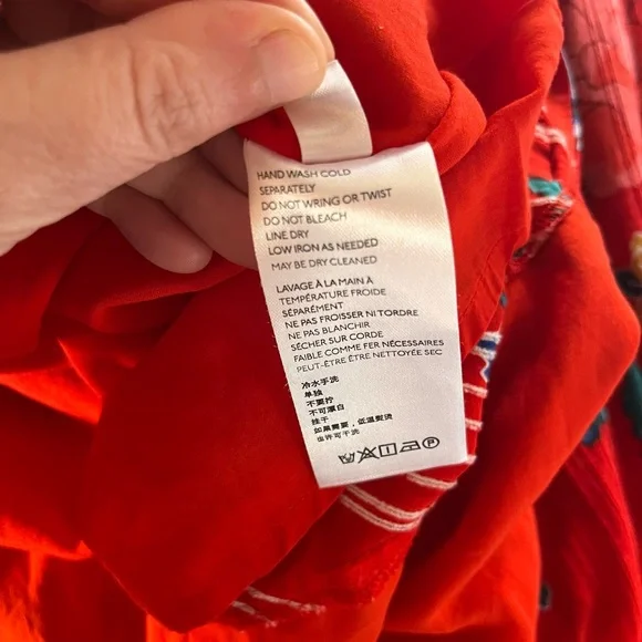 Anthropologie Red Floral Boswell Midi Dress 8